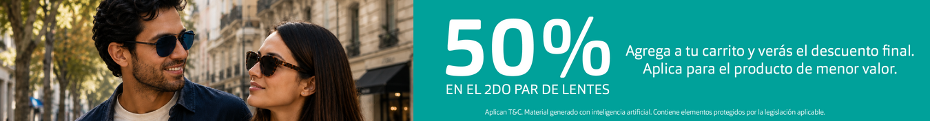 Lentes de Sol: Promoción del 50% en el 2do Par